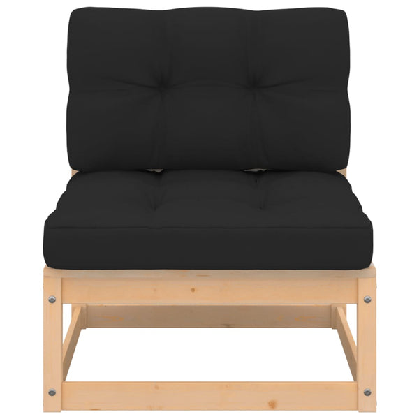 Puutarhasohvan keskiosa tyynyillä täysi mänty