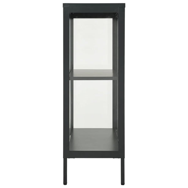 Senkki antrasiitti 75x35x105 cm teräs ja lasi