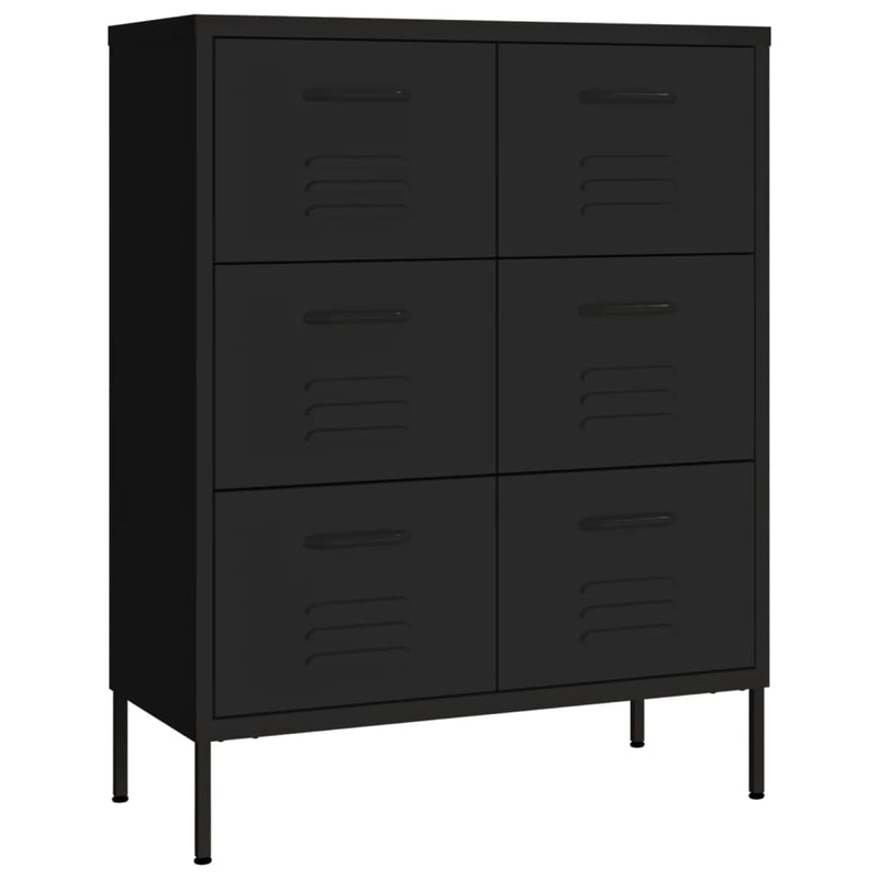 Musta lipasto Sivestru 80x35x101,5cm (teräs)