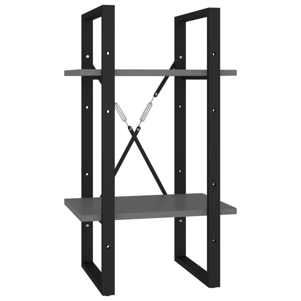 2-tasoinen kirjahylly harmaa 40x30x70 cm tekninen puu