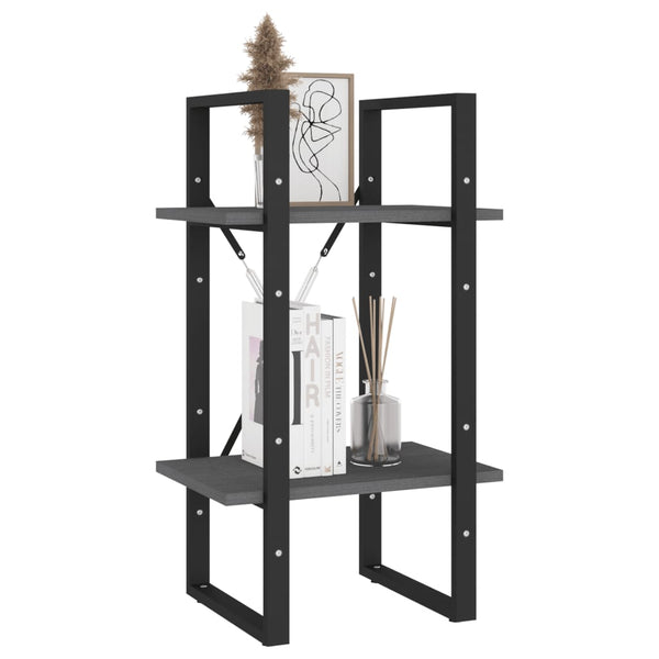 2-tasoinen kirjahylly harmaa 40x30x70 cm täysi mänty