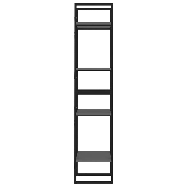 4-tasoinen kirjahylly harmaa 40x30x140 cm tekninen puu