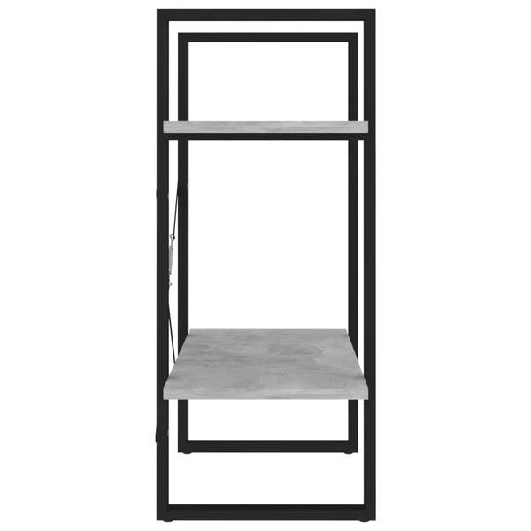2-tasoinen kirjahylly betoninharmaa 60x30x70 cm tekninen puu