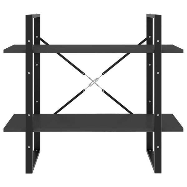 2-tasoinen kirjahylly harmaa 80x30x70 cm tekninen puu