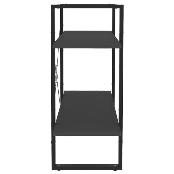 2-tasoinen kirjahylly harmaa 80x30x70 cm tekninen puu