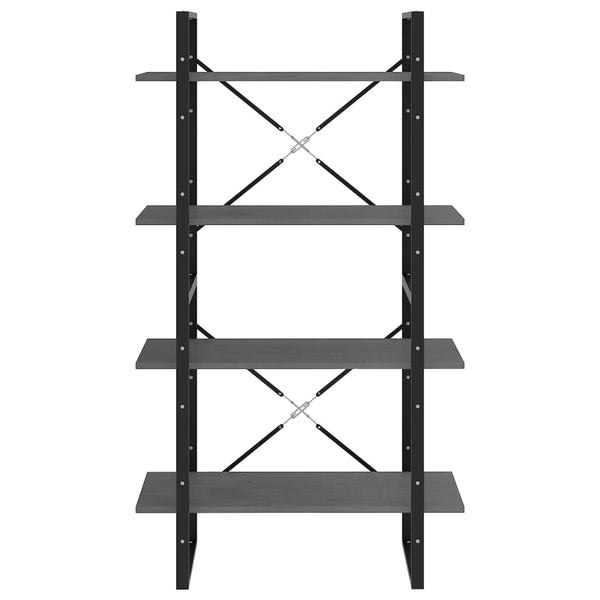 4-tasoinen kirjahylly harmaa 80x30x140 cm täysi mänty