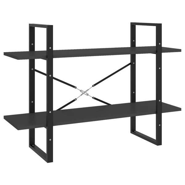 2-tasoinen kirjahylly harmaa 100x30x70 cm tekninen puu