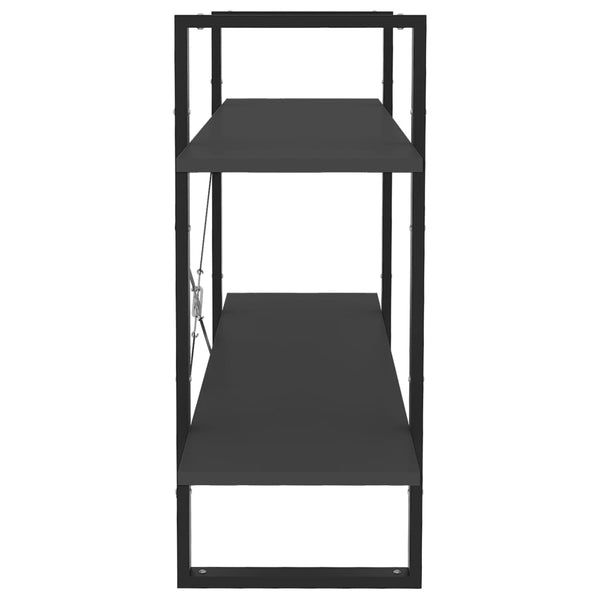 2-tasoinen kirjahylly harmaa 100x30x70 cm tekninen puu