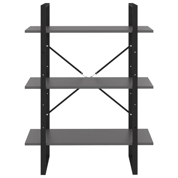 Kirjahylly harmaa 80x30x105 cm tekninen puu