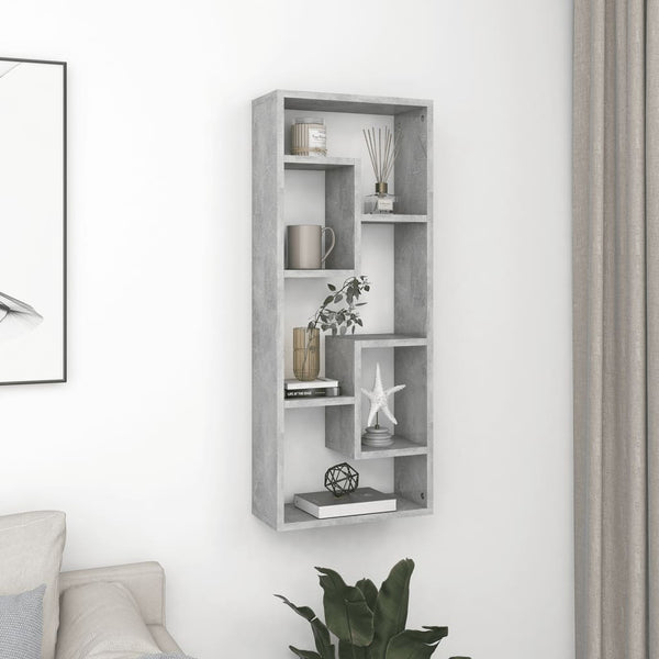 Seinähylly betoninharmaa 36x16x90 cm tekninen puu