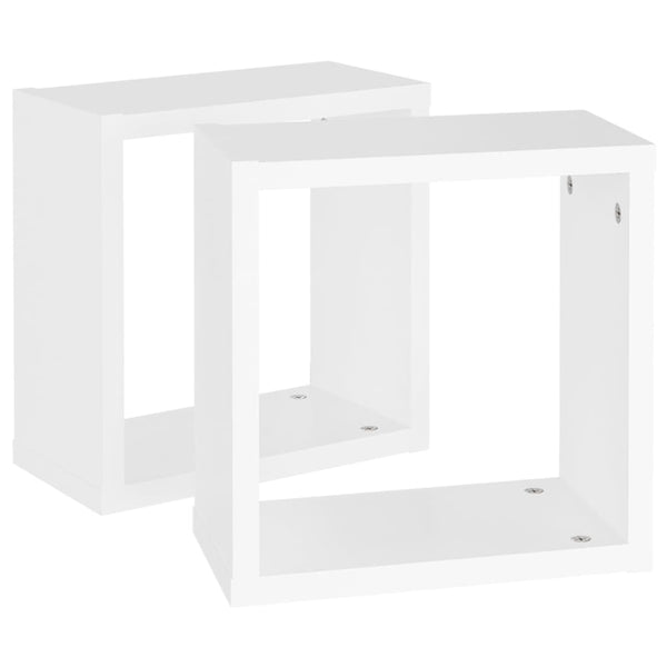 Kuutioseinähyllyt 2 kpl valkoinen 30x15x30 cm