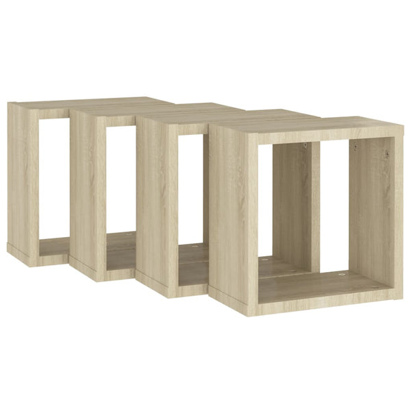Kuutioseinähyllyt 4 kpl Sonoma-tammi 30x15x30 cm