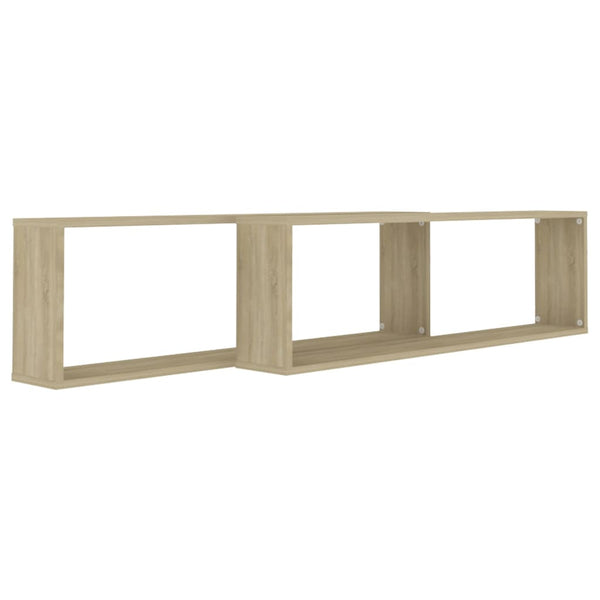 Kuutioseinähyllyt 2 kpl Sonoma-tammi 100x15x30 cm lastulevy