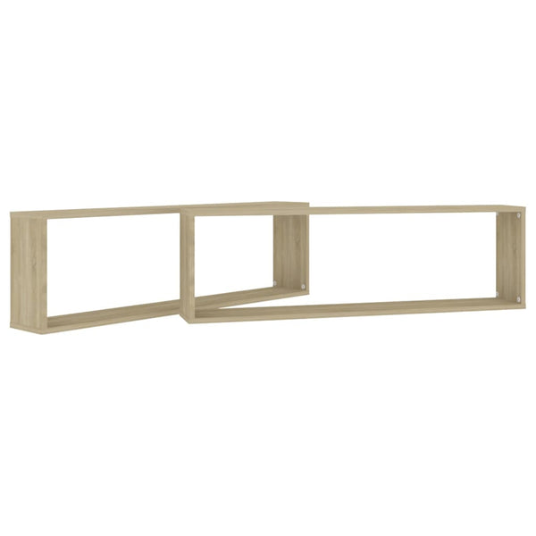Kuutioseinähyllyt 2 kpl Sonoma-tammi 100x15x30 cm lastulevy