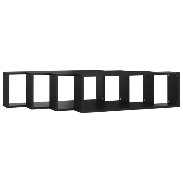 Kuutioseinähyllyt 4 kpl musta 80x15x26,5 cm lastulevy