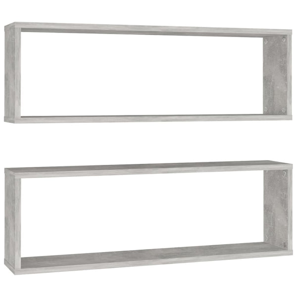Kuutioseinähyllyt 2 kpl harmaa 80x15x26,5 cm tekninen puu