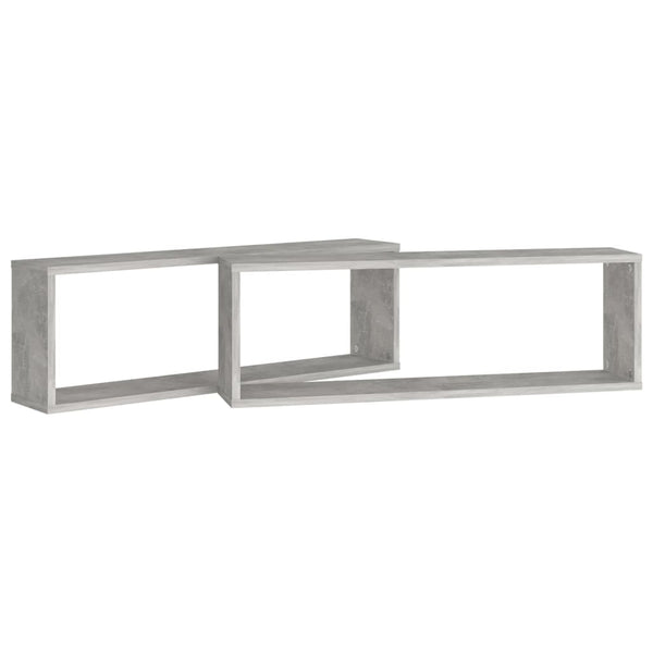 Kuutioseinähyllyt 2 kpl harmaa 80x15x26,5 cm tekninen puu