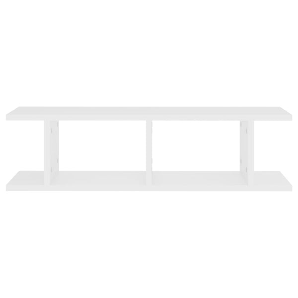 Seinähyllyt 2 kpl valkoinen 75x18x20 cm tekninen puu