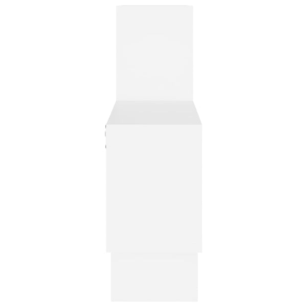 Seinähylly autonmuotoinen valkoinen 82x15x51 cm tekninen puu