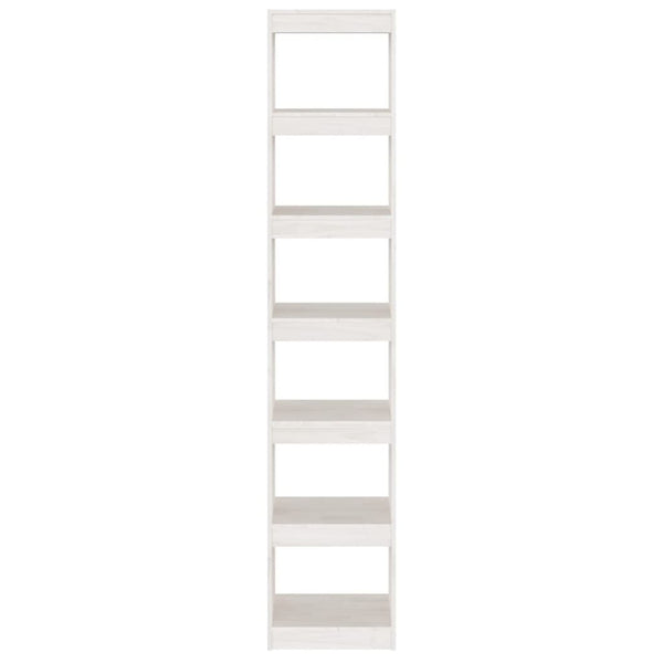 Kirjahylly/tilanjakaja valkoinen 40x30x199 cm täysi mänty