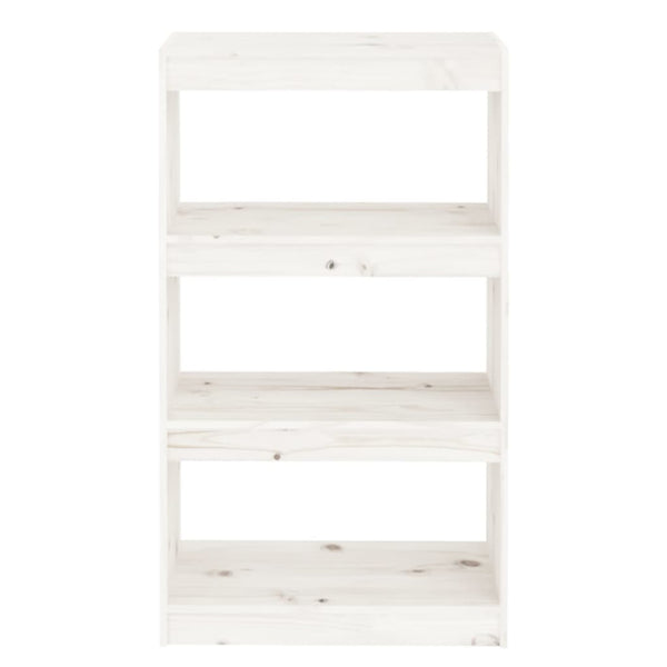 Kirjahylly/tilanjakaja valkoinen 60x30x103,5 cm täysi mänty