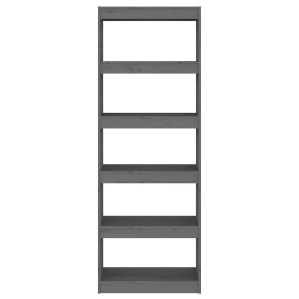 Kirjahylly/tilanjakaja harmaa 60x30x167,5 cm täysi mänty