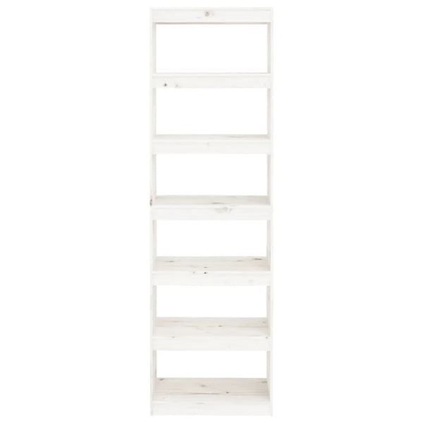 Kirjahylly/tilanjakaja valkoinen 60x30x199,5 cm täysi mänty