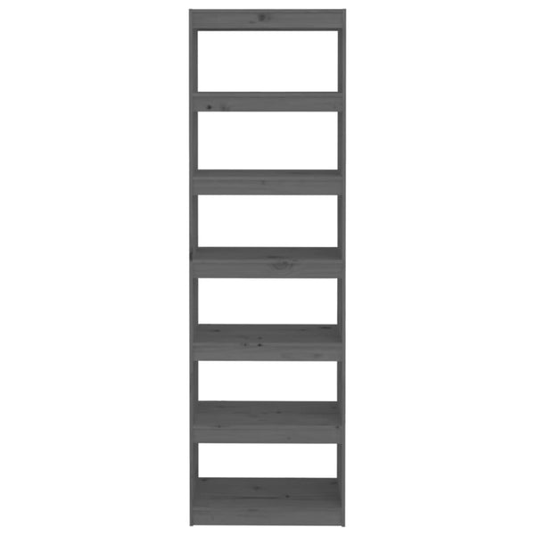 Kirjahylly/tilanjakaja harmaa 60x30x199,5 cm täysi mänty