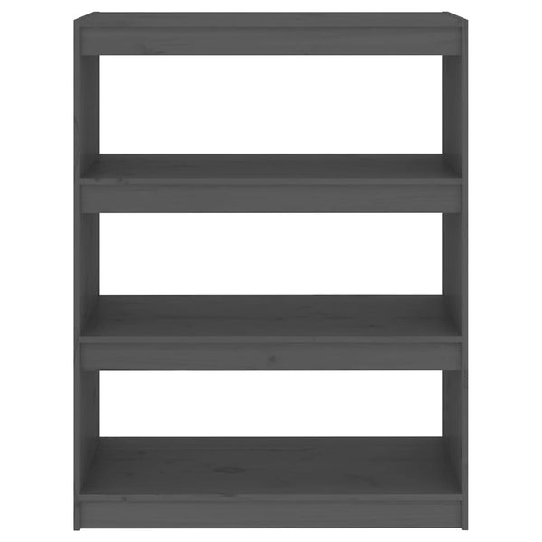 Kirjahylly/tilanjakaja harmaa 80x30x103,5 cm täysi mänty