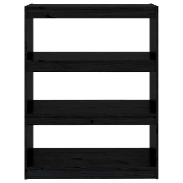 Kirjahylly/tilanjakaja musta 80x30x103,5 cm täysi mänty