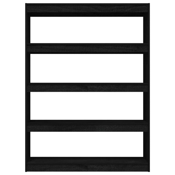 Kirjahylly/tilanjakaja musta 100x30x135,5 cm täysi mänty