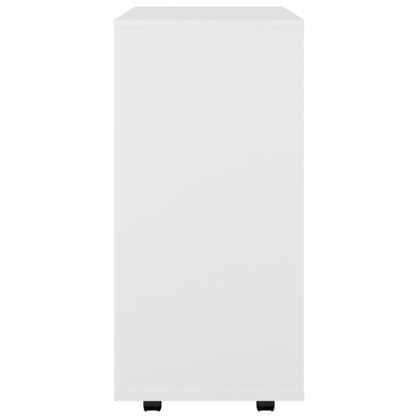 Kaappi pyörillä valkoinen 60x35x75 cm tekninen puu