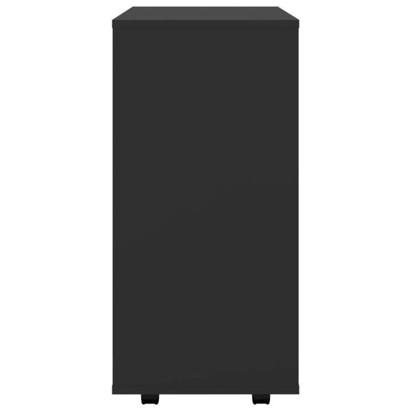 Kaappi pyörillä musta 60x35x75 cm tekninen puu