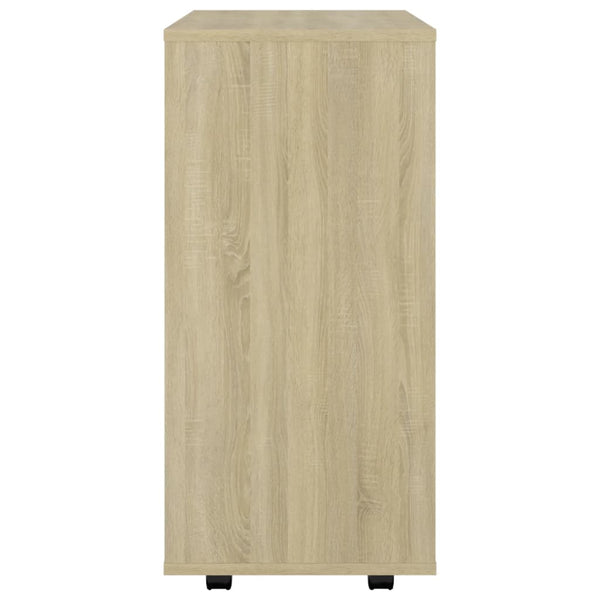 Kaappi pyörillä Sonoma-tammi 60x35x75 cm lastulevy