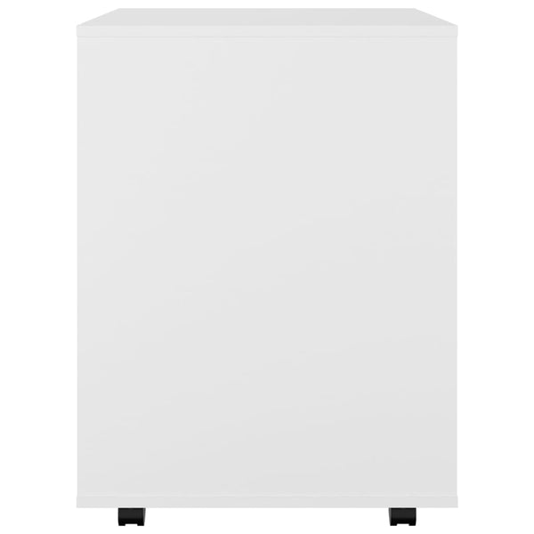 Kaappi pyörillä valkoinen 60x53x72 cm lastulevy