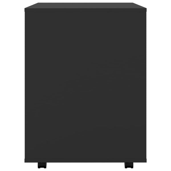 Kaappi pyörillä musta 60x53x72 cm tekninen puu