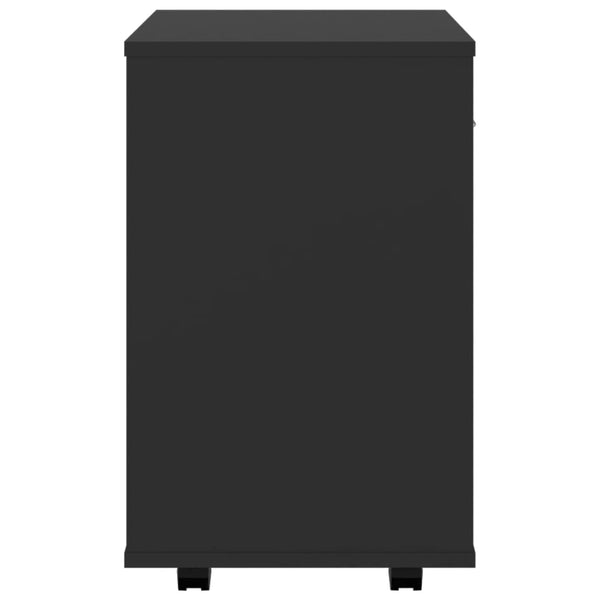 Kaappi pyörillä musta 46x36x59 cm tekninen puu