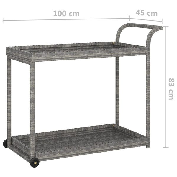 Baarivaunu harmaa 100x45x83 cm polyrottinki