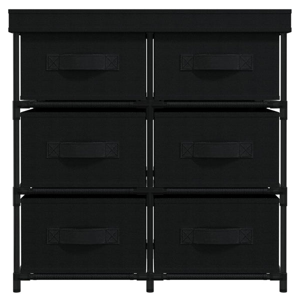 Säilytyskaappi 6 laatikolla 55x29x55 cm musta teräs