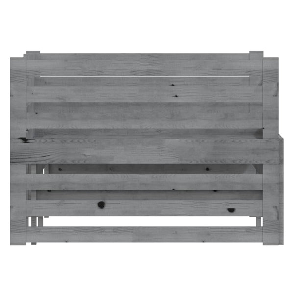 Päivävuode ulosvedettävä harmaa täysi mänty 2x (90x200) cm