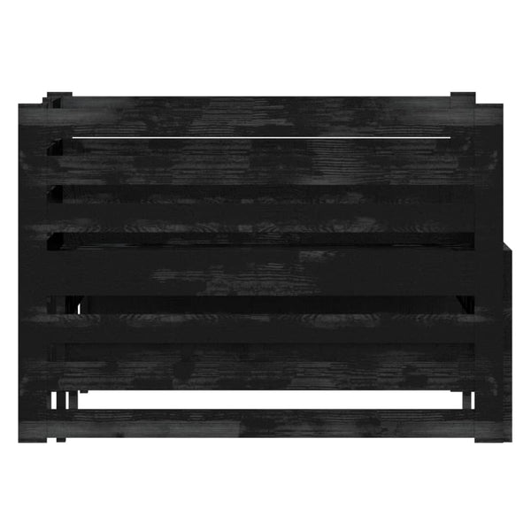 Päivävuode ulosvedettävä musta täysi mänty 2x (90x200) cm