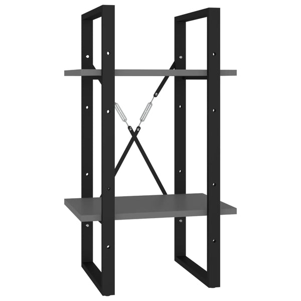 5-tasoinen Kirjahylly harmaa 40x30x175 cm tekninen puu