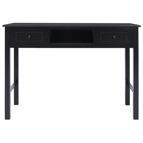 Työpöytä musta 108x45x76 cm täysi keisaripuu