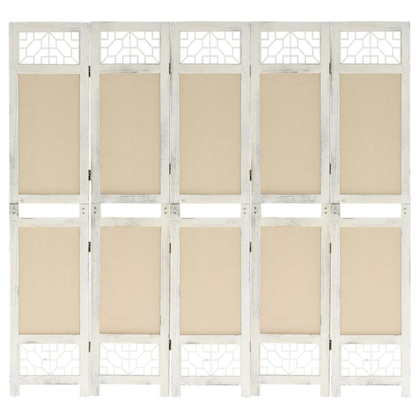 5-paneelinen Tilanjakaja kerma 175x165 cm kangas