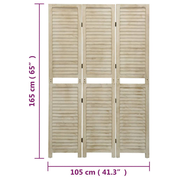 3-paneelinen tilanjakaja 105x165 cm täysi keisaripuu