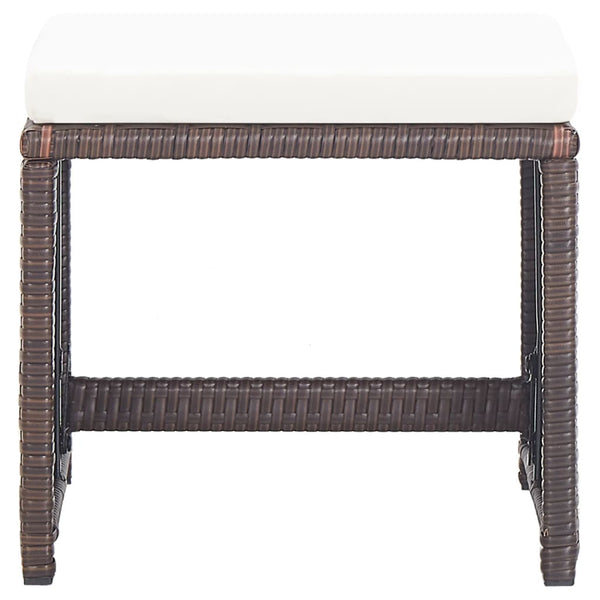 Puutarhajakkarat tyynyillä 4 kpl polyrottinki ruskea