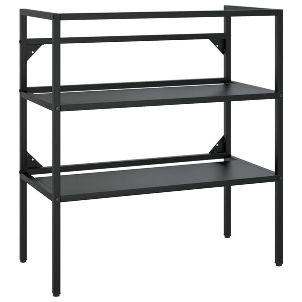 Kylpyhuoneen pesualtaan kehys musta 79x38x83 cm rauta