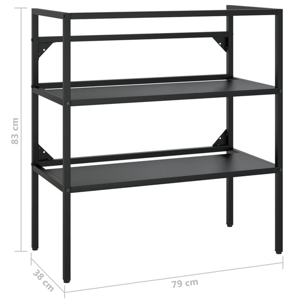 Kylpyhuoneen pesualtaan kehys musta 79x38x83 cm rauta