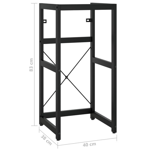 Kylpyhuoneen pesualtaan kehys musta 40x38x83 cm rauta