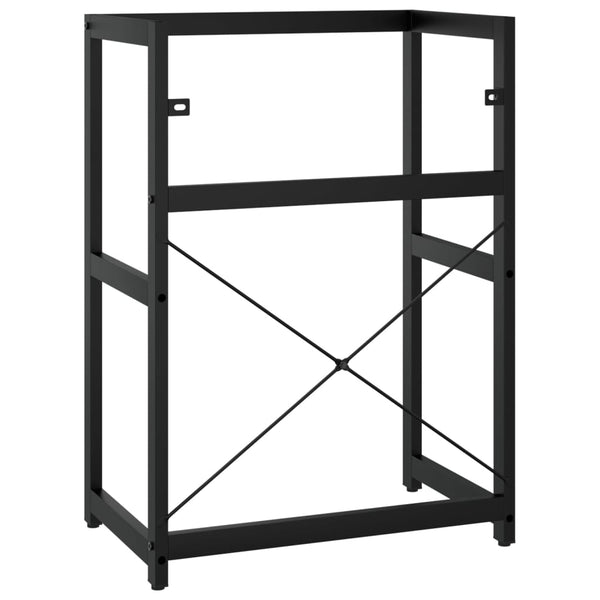 Kylpyhuoneen pesualtaan kehys musta 59x38x83 cm rauta